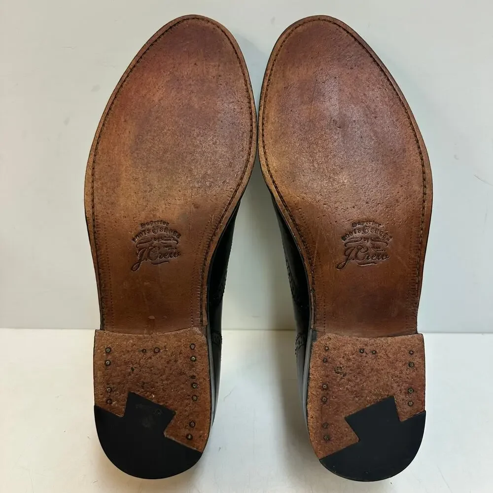 VGUC Grant Stone x J. Crew Ludlow Wingtip Oxford Black Calf Bench Made 11.5 D
